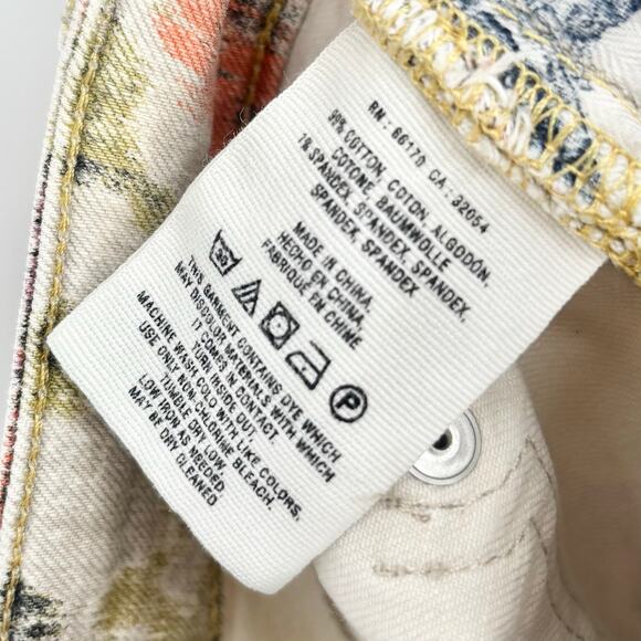 Anthropologie Pilcro Floral Ikat Stet Slim Jeans Size 28 - Picture 9 of 11